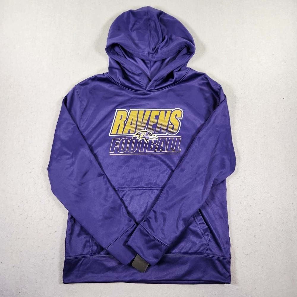 Youth NFL Apparel Baltimore Ravens Purple Hoodie Size Medium 10/12 Polyester NWT